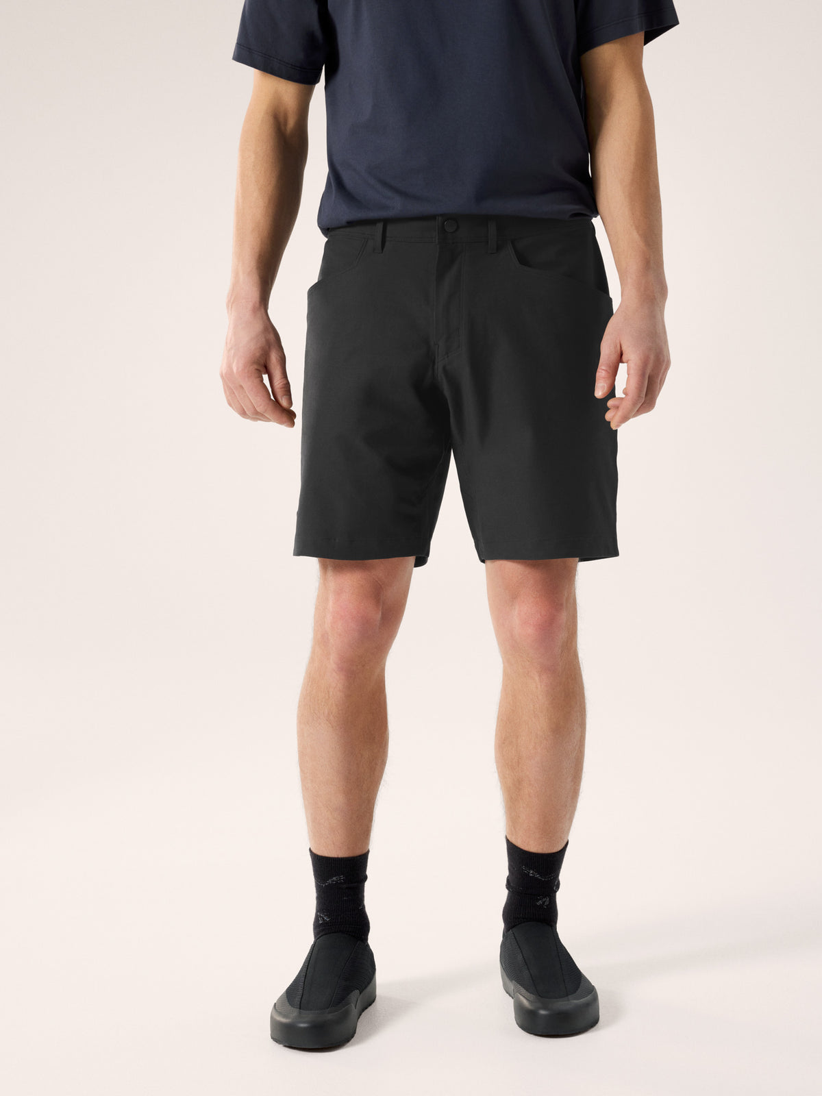 Kragg Cotton Short 9" Black Front View