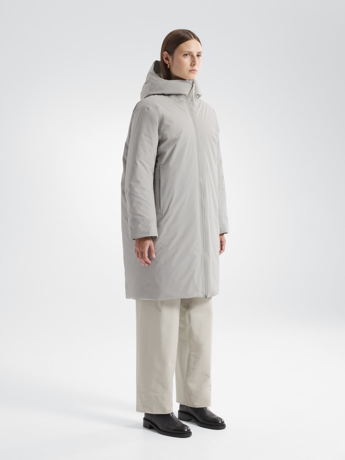 Decca Down Parka Women's Dark Cocoon 3 4 Front View