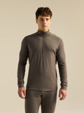 Satoro Merino Wool Zip Neck Mongoose Front View