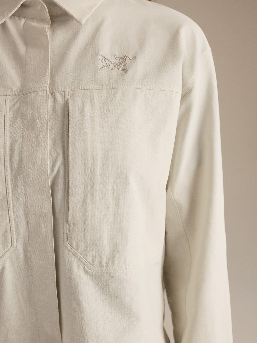Clarkia SL Cotton Overshirt Women's Sea Salt Fabric Detail