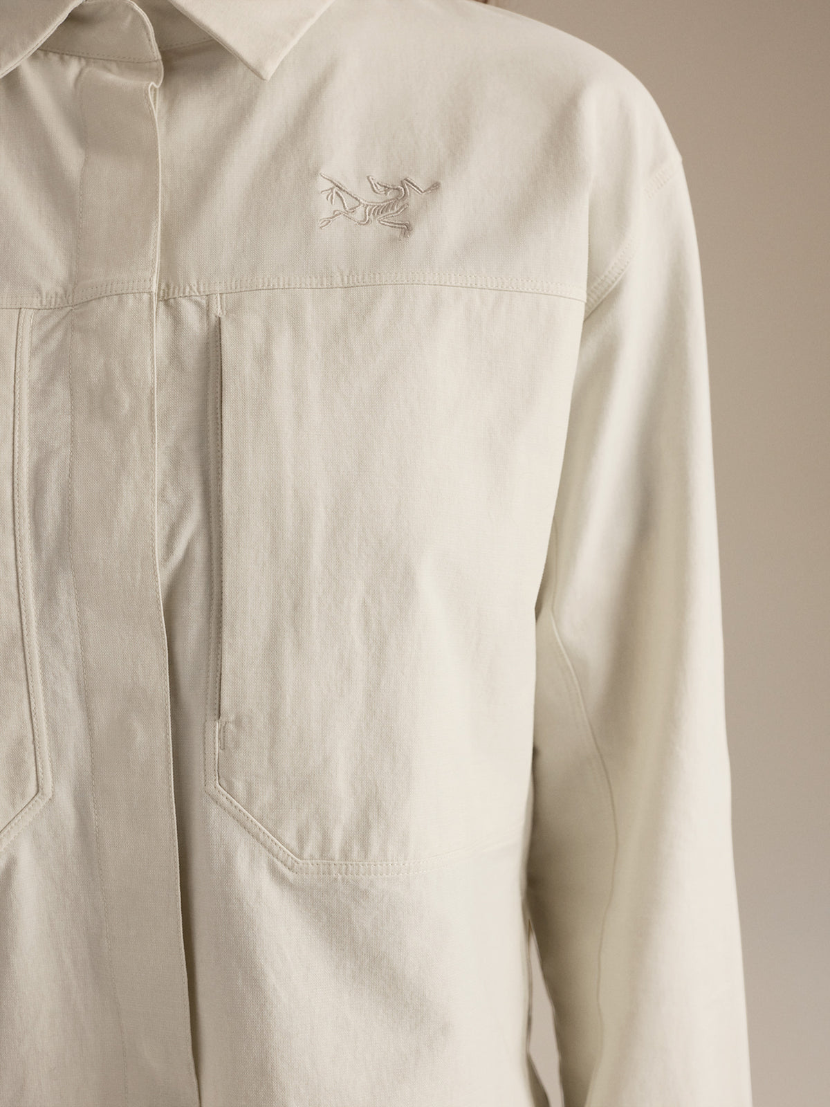 Clarkia SL Cotton Overshirt Women's Sea Salt Fabric Detail