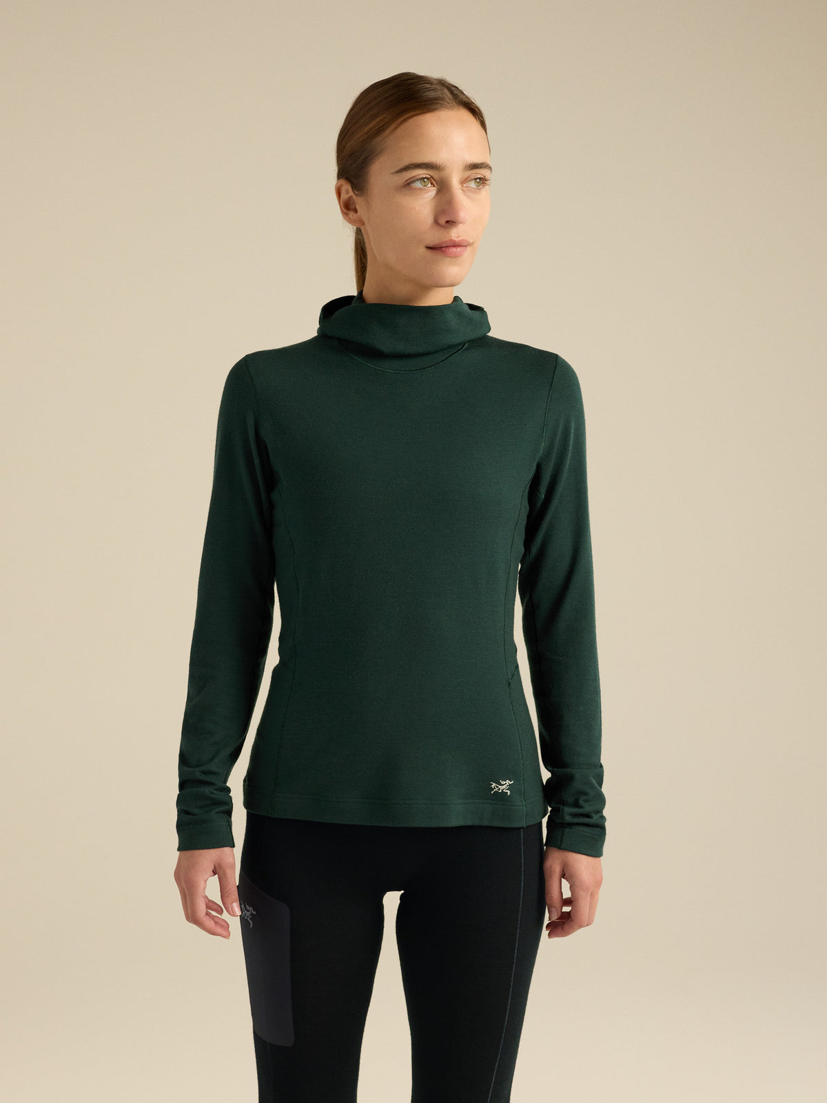 Satoro Merino Wool Hoody Women's Dark Jade Front View