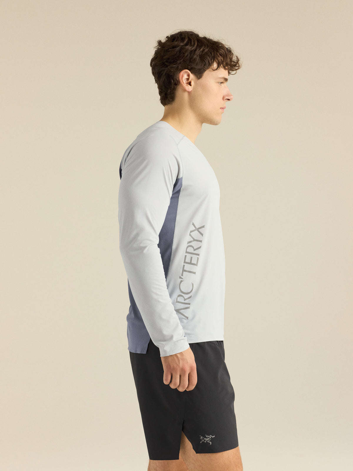 Norvan Downword Logo Shirt LS Solitude / Stratus Side View