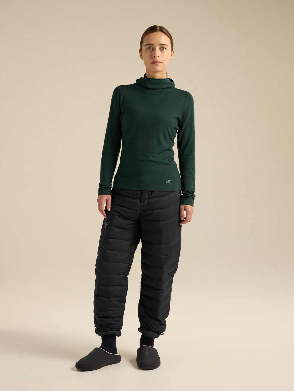 Satoro Merino Wool Hoody Women's Dark Jade Full Body
