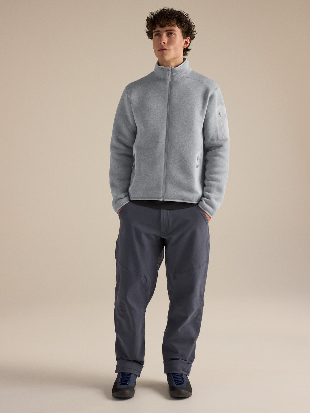 Covert Cardigan Solitude Heather Full Body