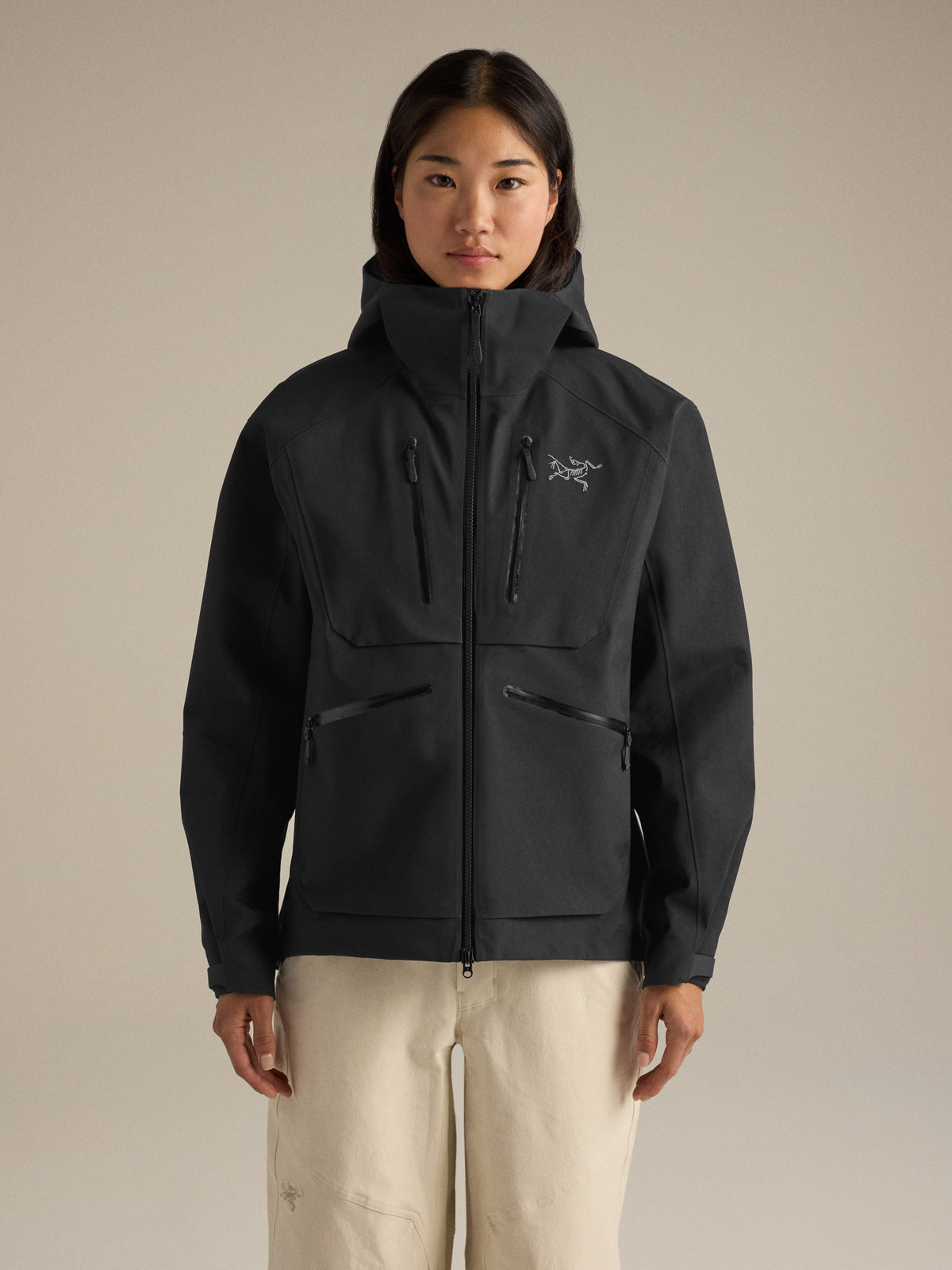 Emaris Relaxed Jacket Women's Black Front View