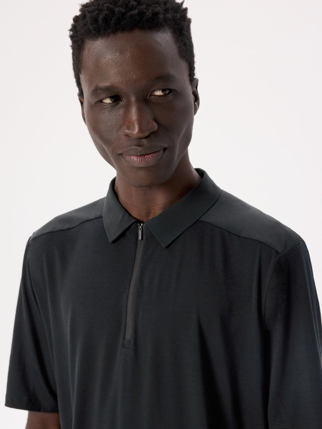 Frame Polo Shirt SS Black Detail 1