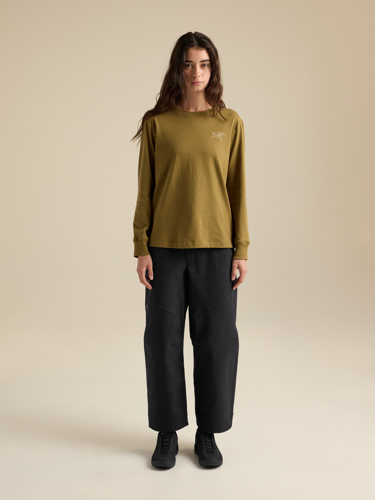 Kragg Cotton Since 1989 Crew Neck Shirt LS Women's Bracken / Sea Salt Full Body