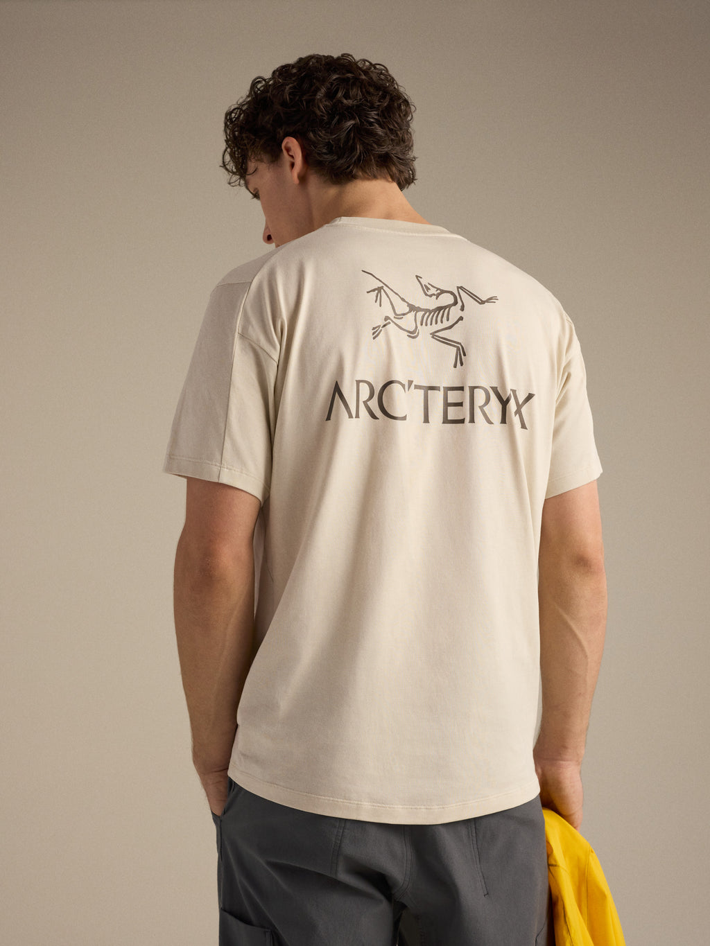 Kragg SL Cotton Bird Word Shirt SS Sea Salt / Mongoose Detail 1