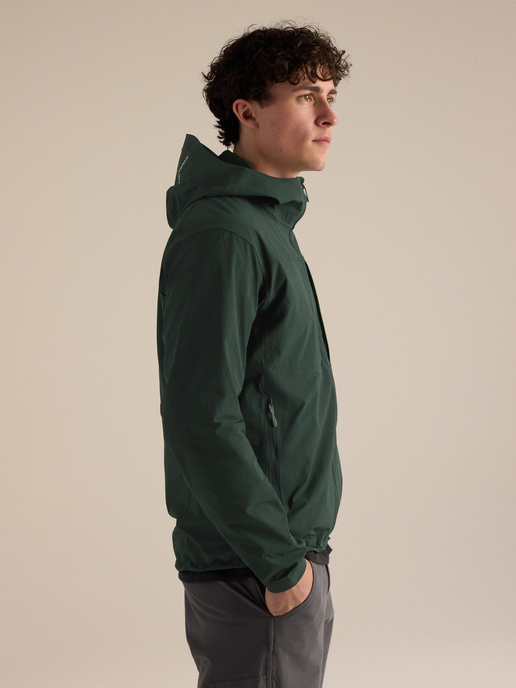 Gamma Lightweight Hoody Dark Jade Side View