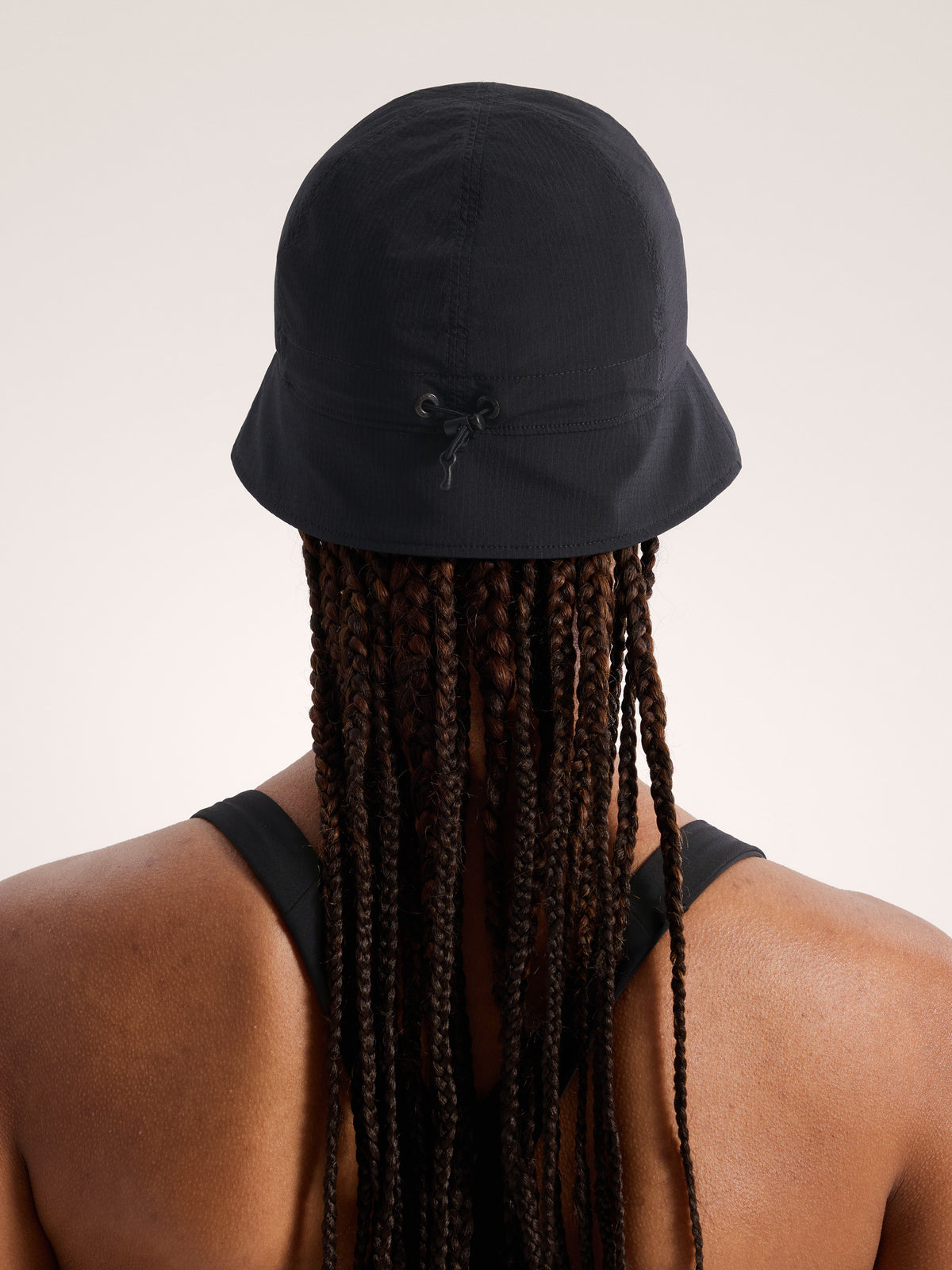 Sinsola Short Brim Bucket Hat Black Back View