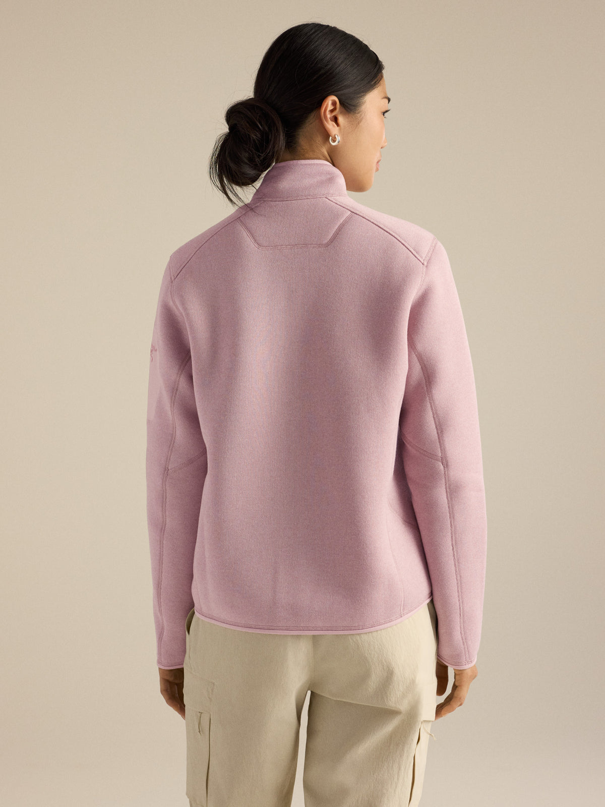 Covert Cardigan Women's Alpine Rose Heather Back View