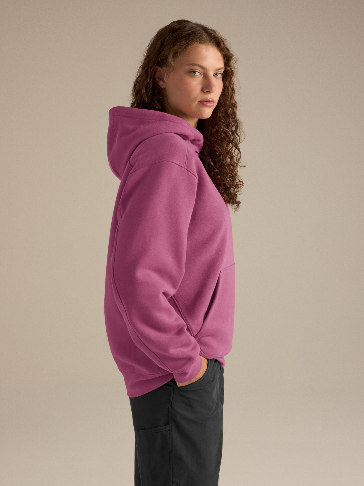 Emblem Fleece Hoody Women's Lt Renegade Side View