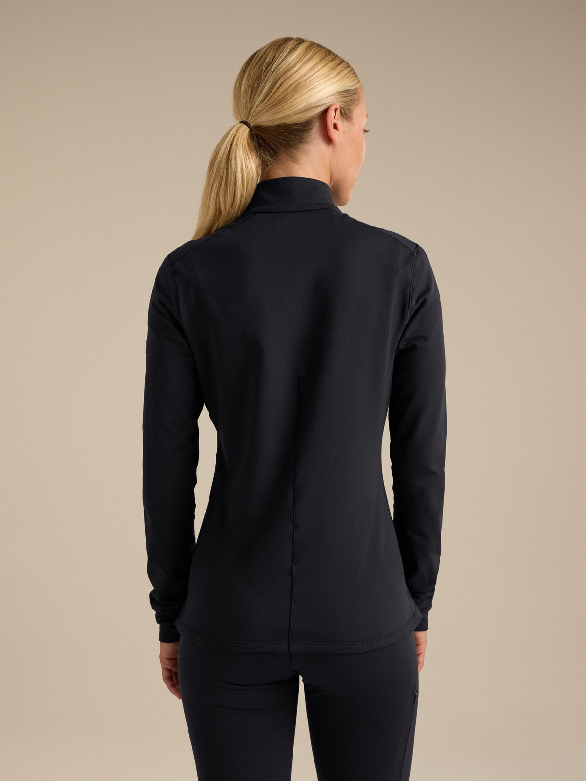 Rho Zip Neck Women's Black Back View