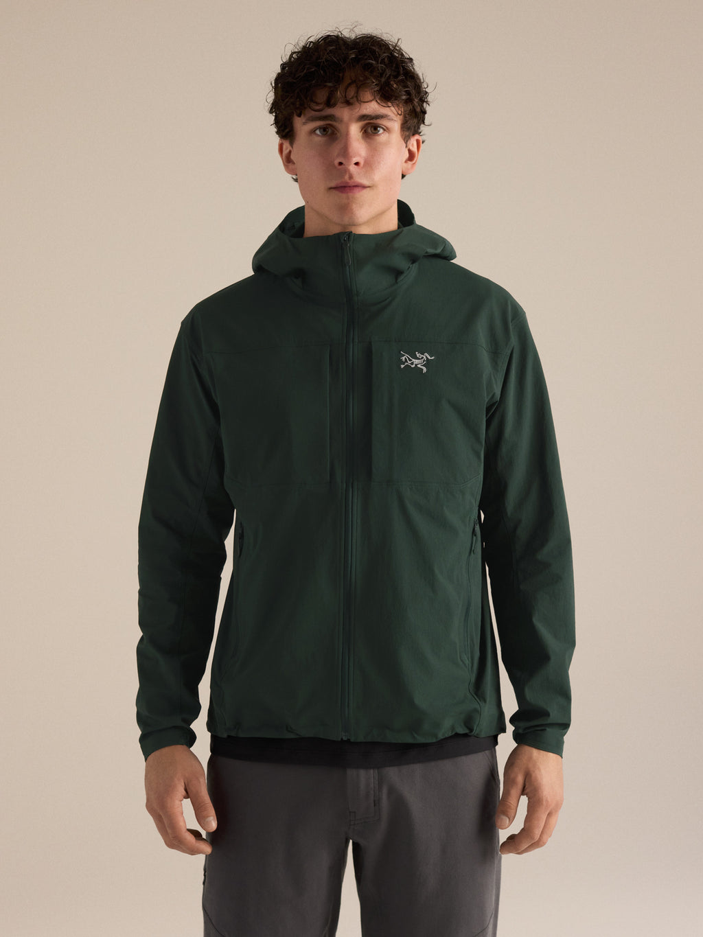 Gamma Lightweight Hoody Dark Jade Front View