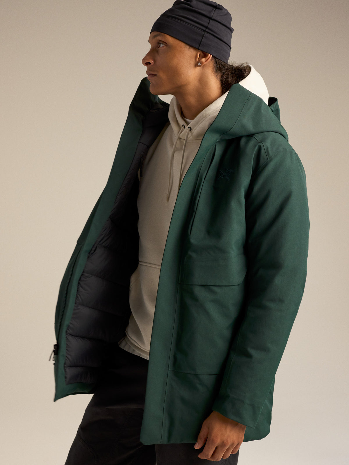 Therme Down Parka Dark Jade Detail 1