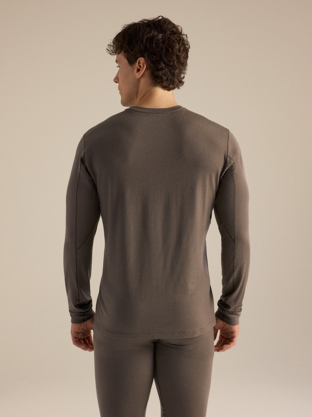 Satoro Merino Wool Crew Neck LS Mongoose Back View