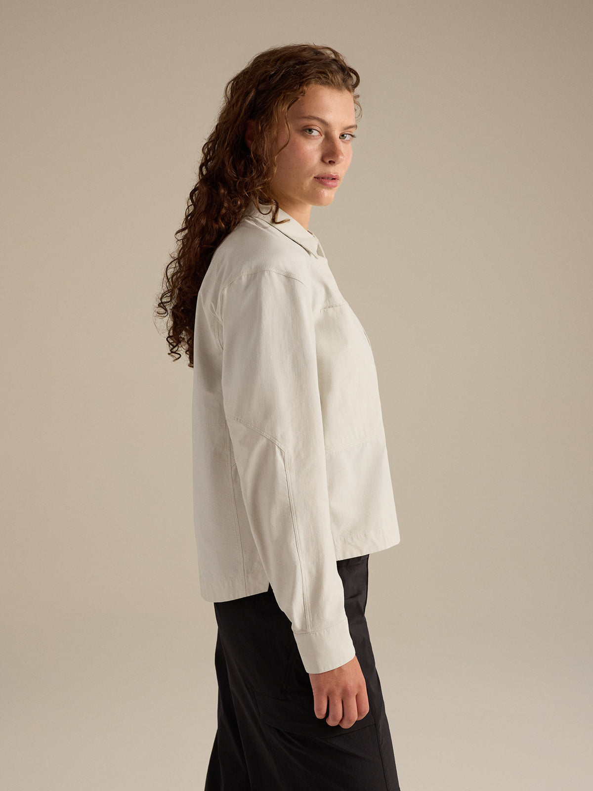 Clarkia SL Cotton Overshirt Women's Sea Salt Side View