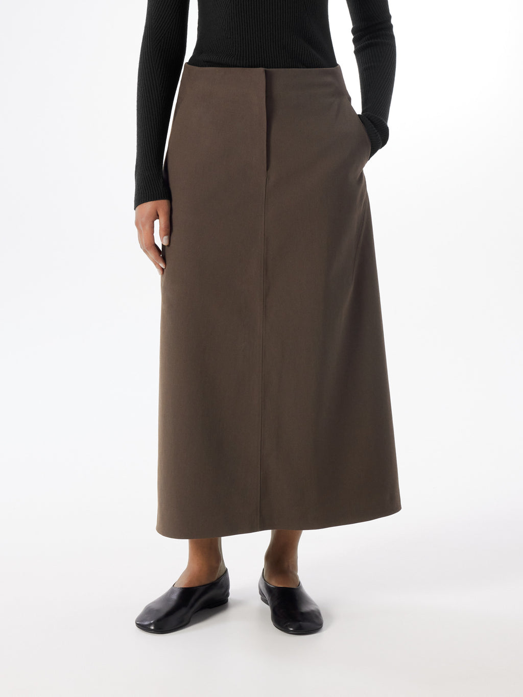 Serin Wool Skirt Women's Sable Front View