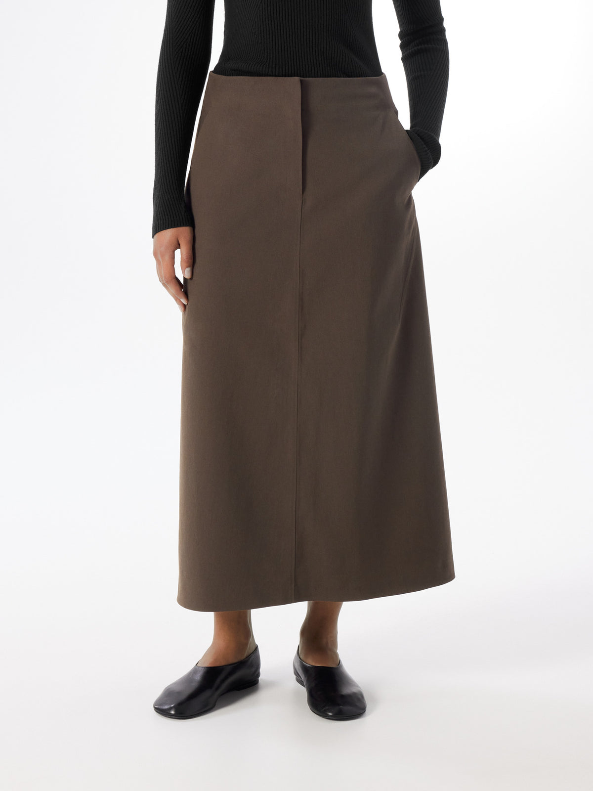 Serin Wool Skirt Women's Sable Front View