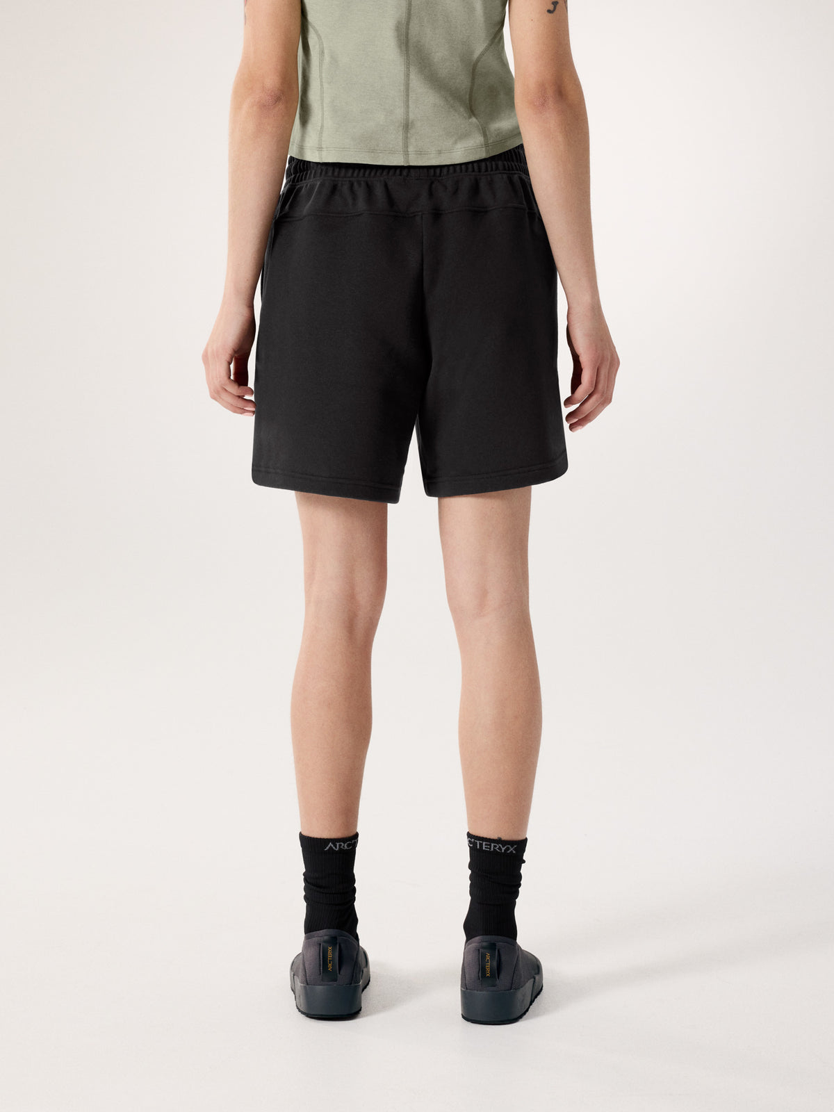 Emblem Fleece Short 6" Women's Black Back View