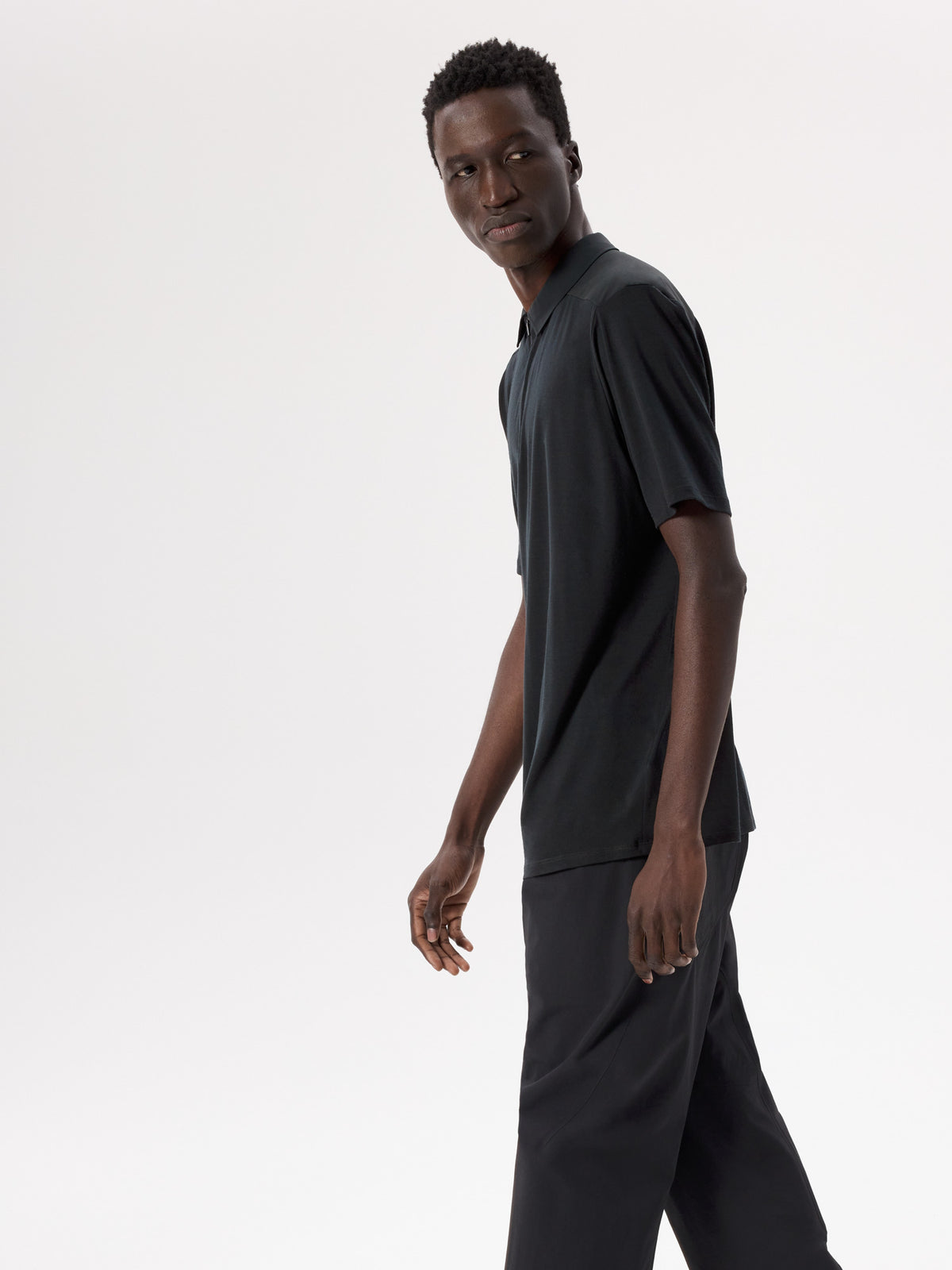 Frame Polo Shirt SS Black Profile