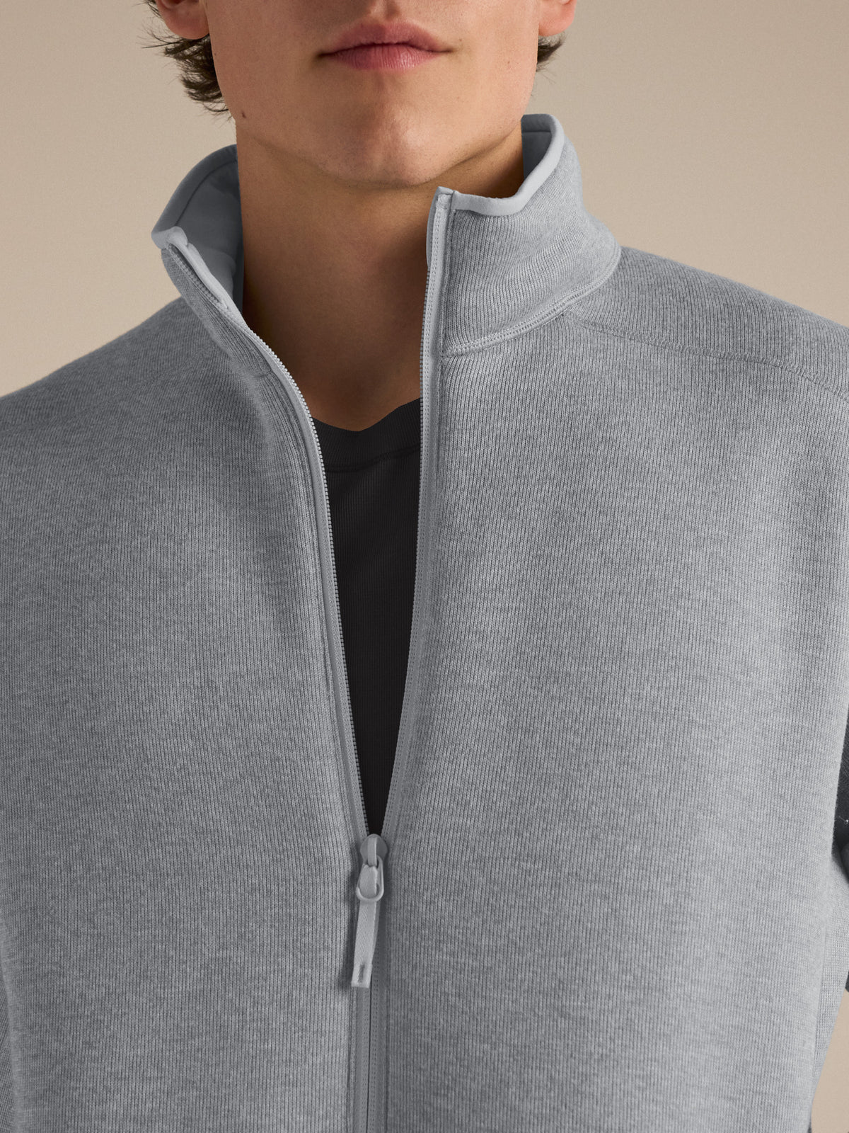 Covert Cardigan Solitude Heather Fabric Detail