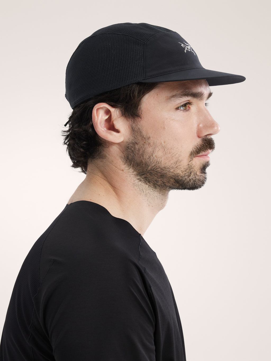 Norvan Mesh 5 Panel Cap Black / Arctic Silk Side View