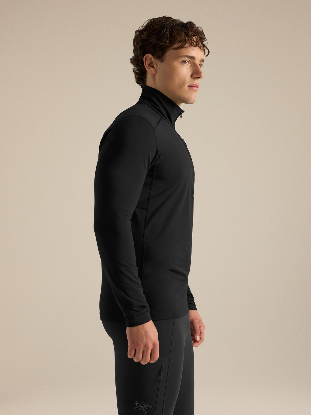 Rho LT Zip Neck Black Side View
