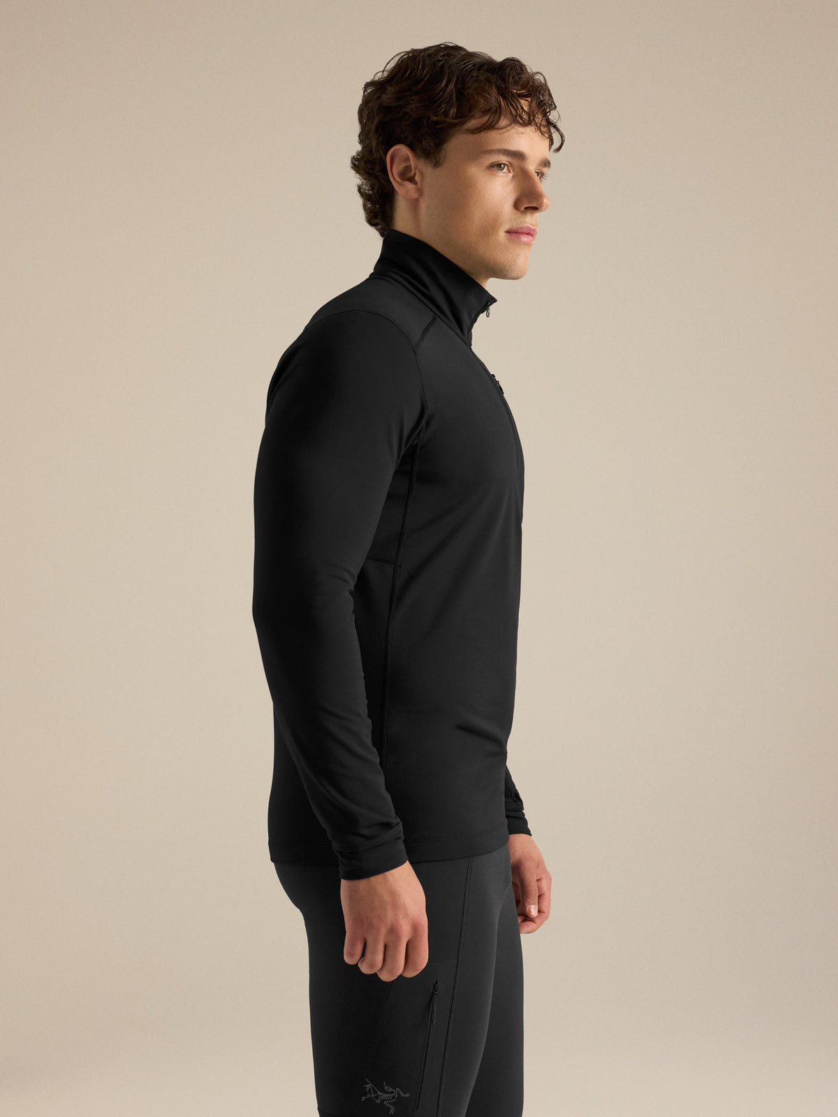 Rho LT Zip Neck Black Side View