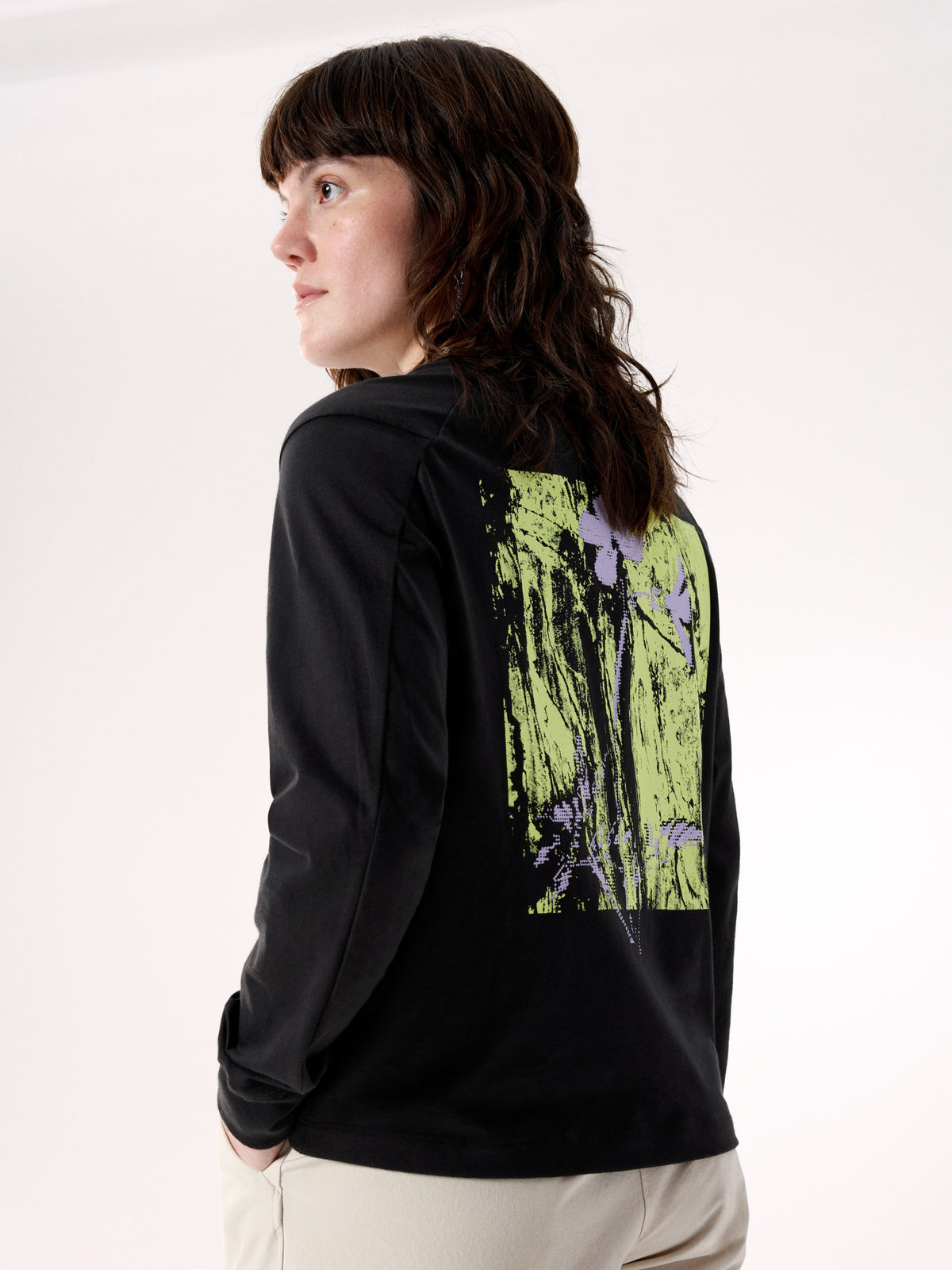 Kragg SL Cotton Bloom Crew Shirt LS Women's Black Hover