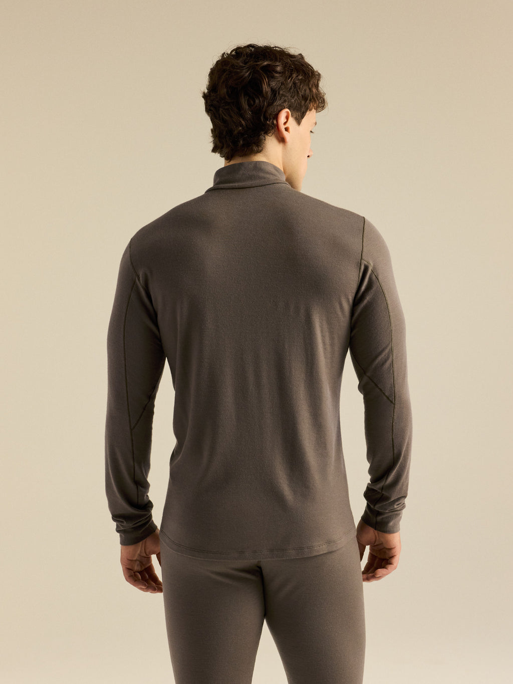 Satoro Merino Wool Zip Neck Mongoose Back View