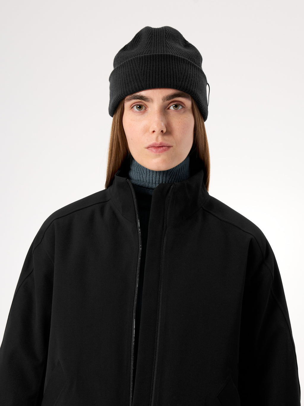 Conic Wool Toque Black Front View