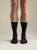 Synthetic Ultralightweight Mid Sock Black Front View
