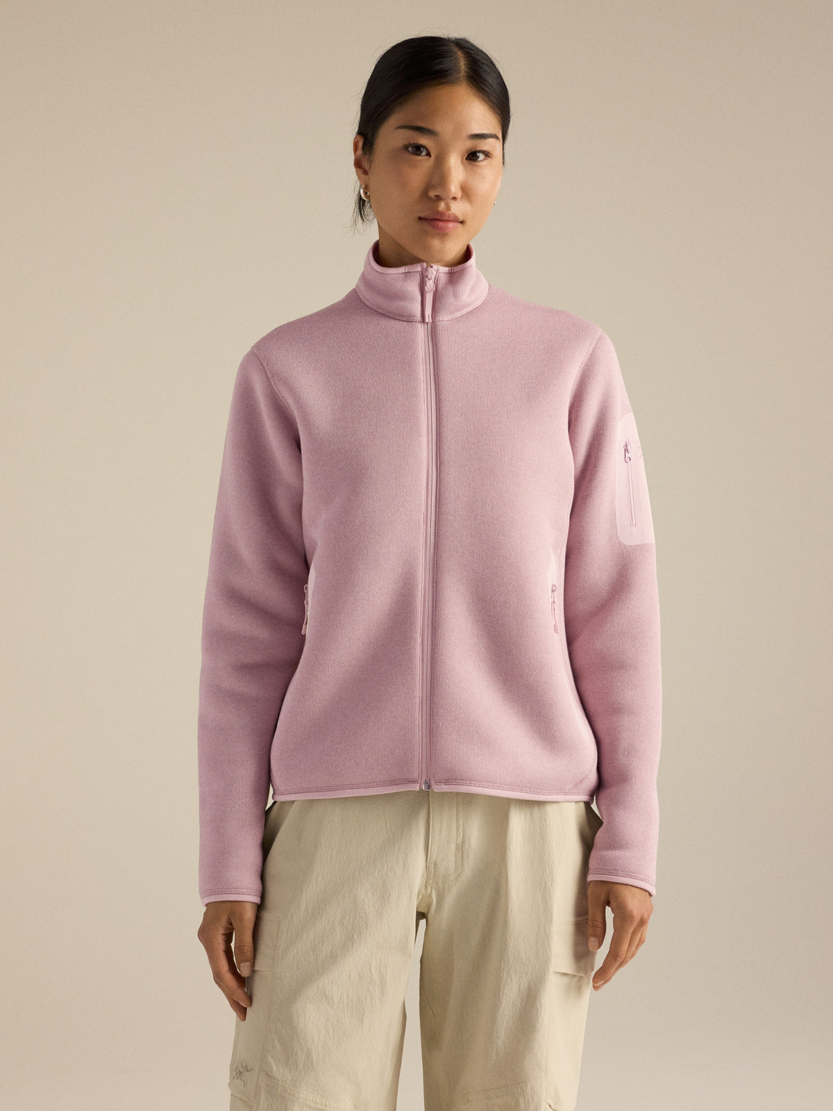 Covert Cardigan Women's Alpine Rose Heather Front View