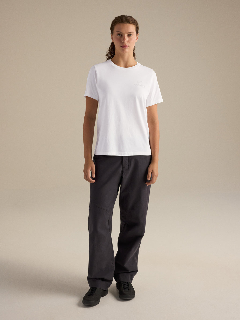 Kragg SL Cotton Emblem Crew Shirt SS Women's White Light Full Body