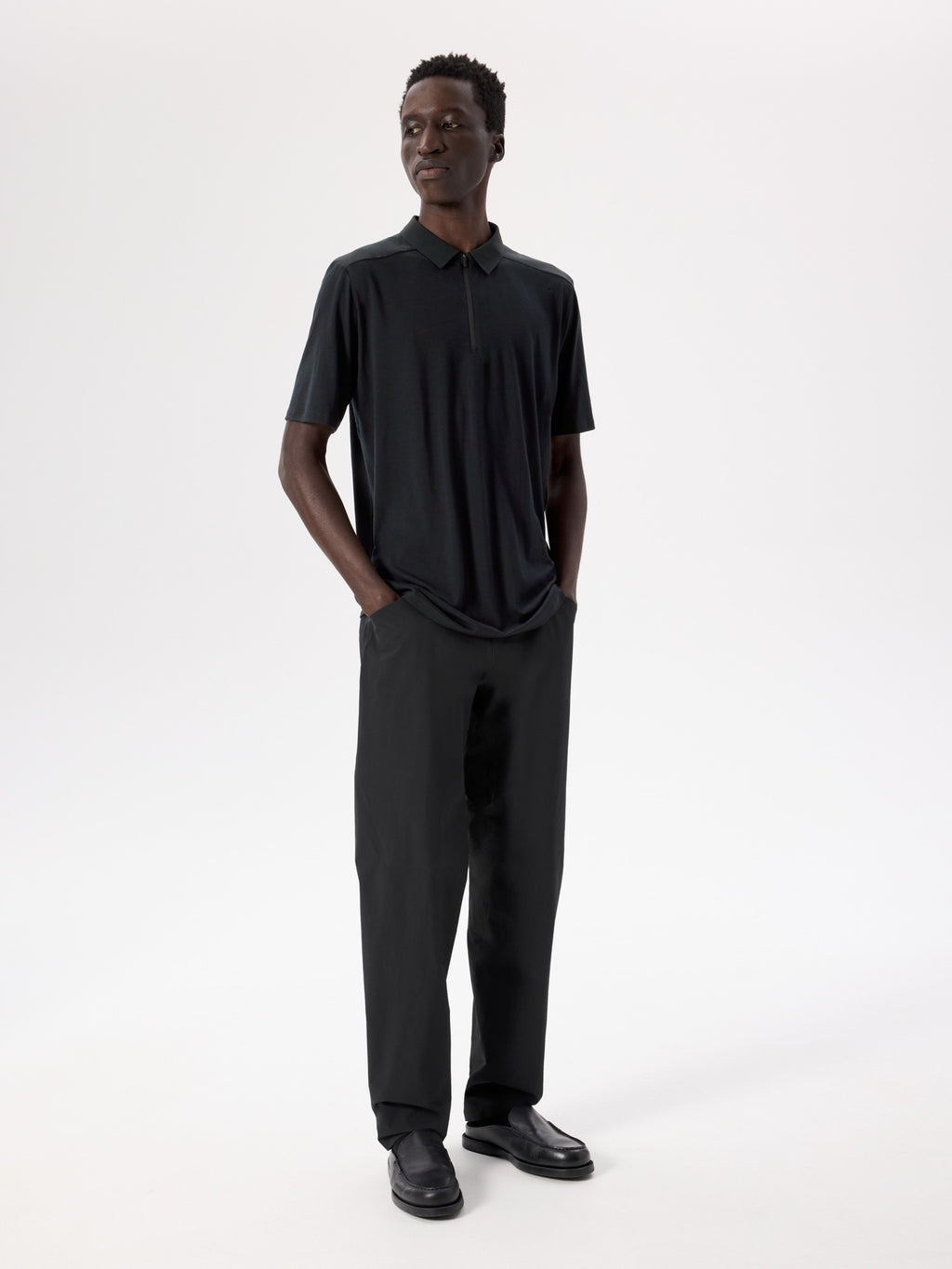 Frame Polo Shirt SS Black Full Body