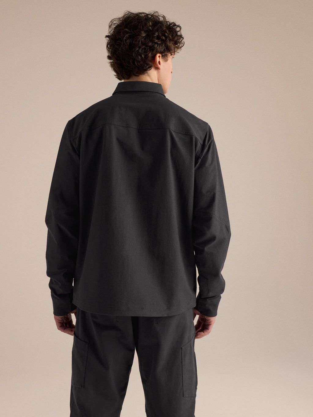 Cronin Cotton Overshirt Black Back View