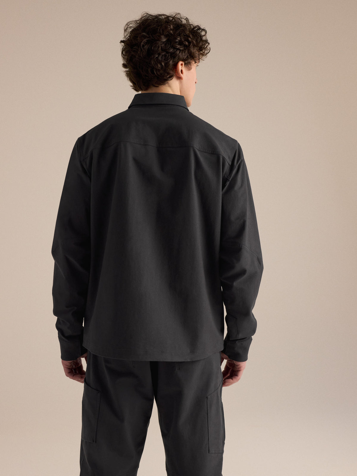 Cronin Cotton Overshirt Black Back View