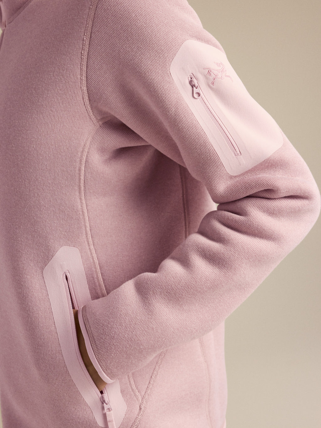 Covert Cardigan Women's Alpine Rose Heather Fabric Detail