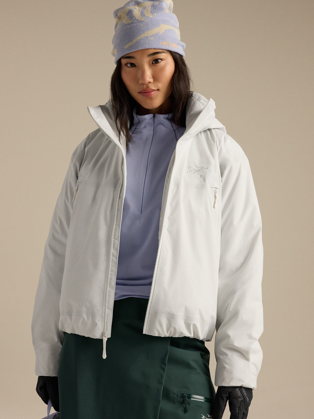 Altira Insulated Cropped Jacket Women's Arctic Silk Detail 1
