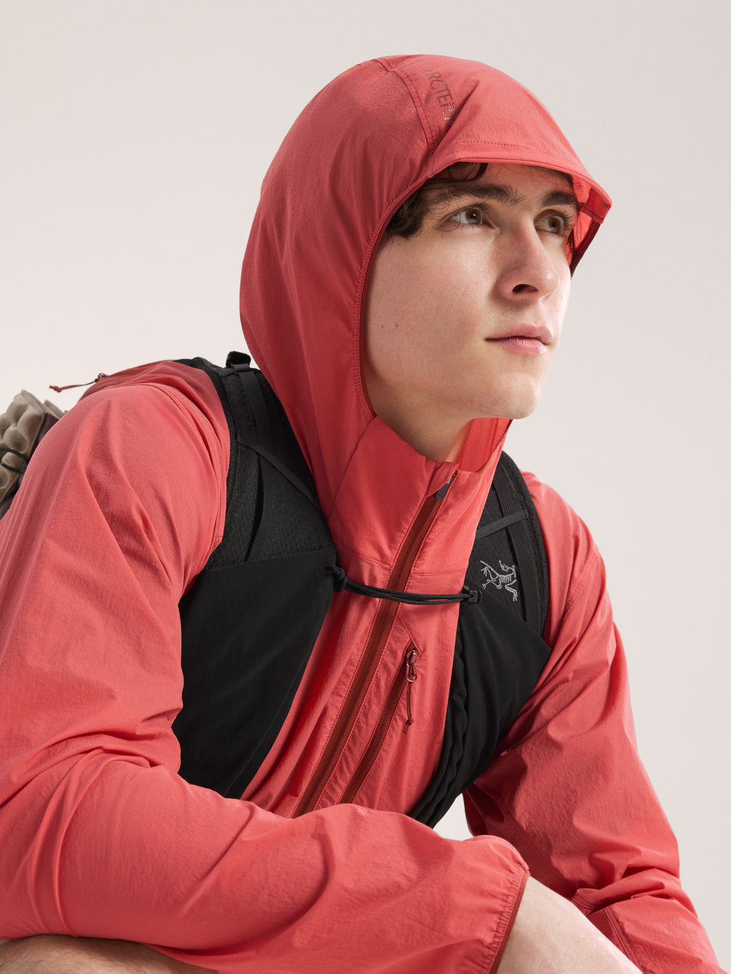 Ossa 1/2 Zip Hoody Stone Red Hood