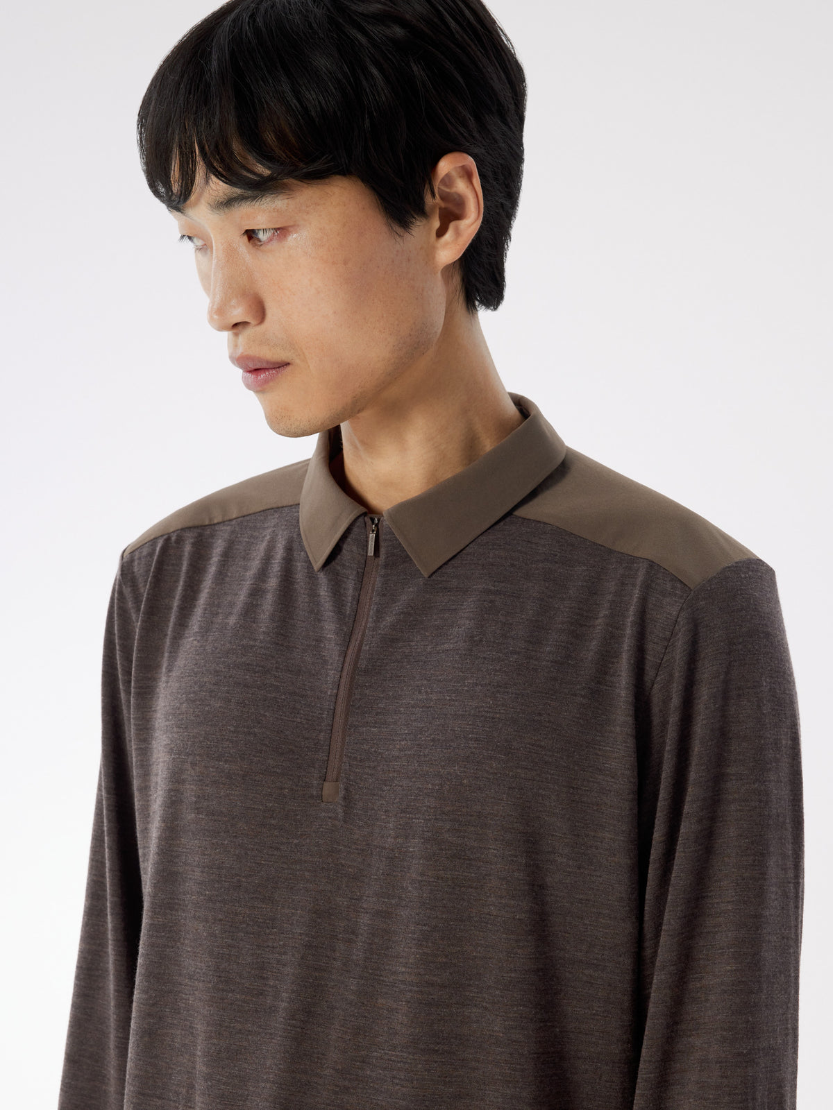 Frame Polo Shirt LS Sable Heather Hover