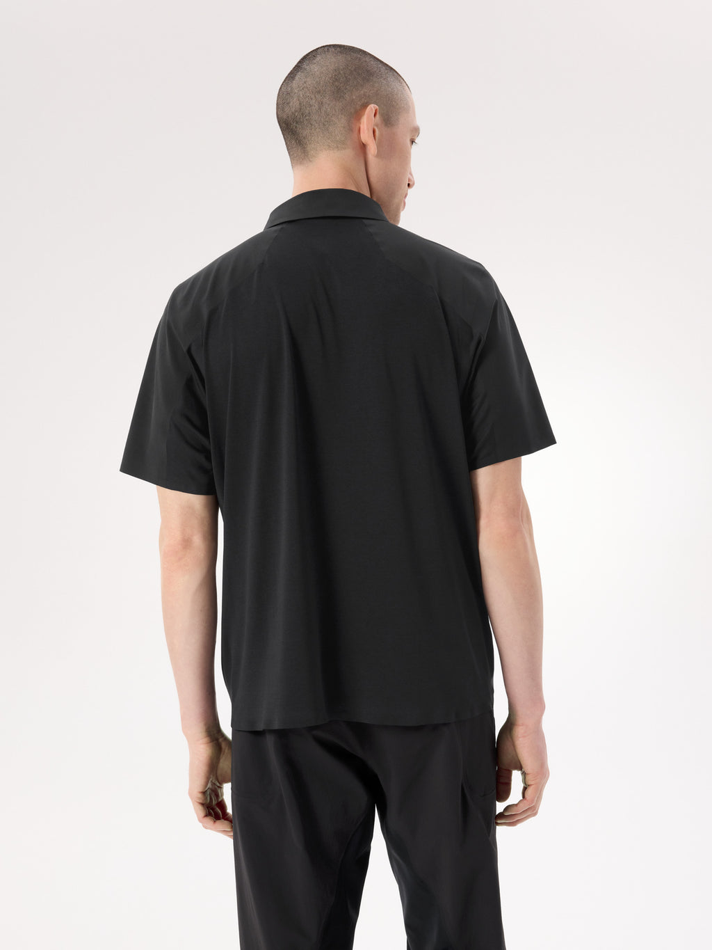 Dromos Tech Polo Shirt SS Black Back View