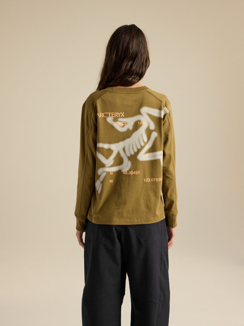 Kragg Cotton Since 1989 Crew Neck Shirt LS Women's Bracken / Sea Salt Back View
