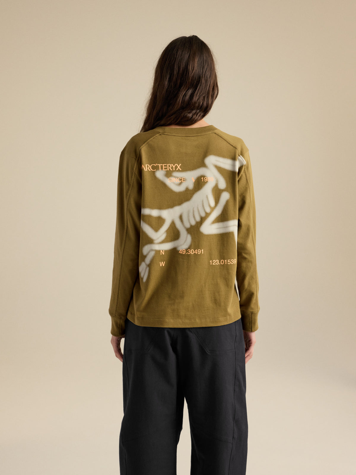 Kragg Cotton Since 1989 Crew Neck Shirt LS Women's Bracken / Sea Salt Back View