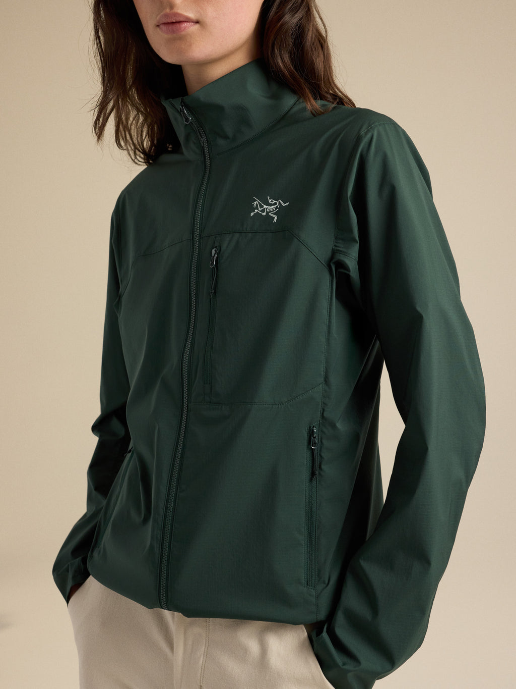 Squamish Jacket Women's Dark Jade Fabric Detail