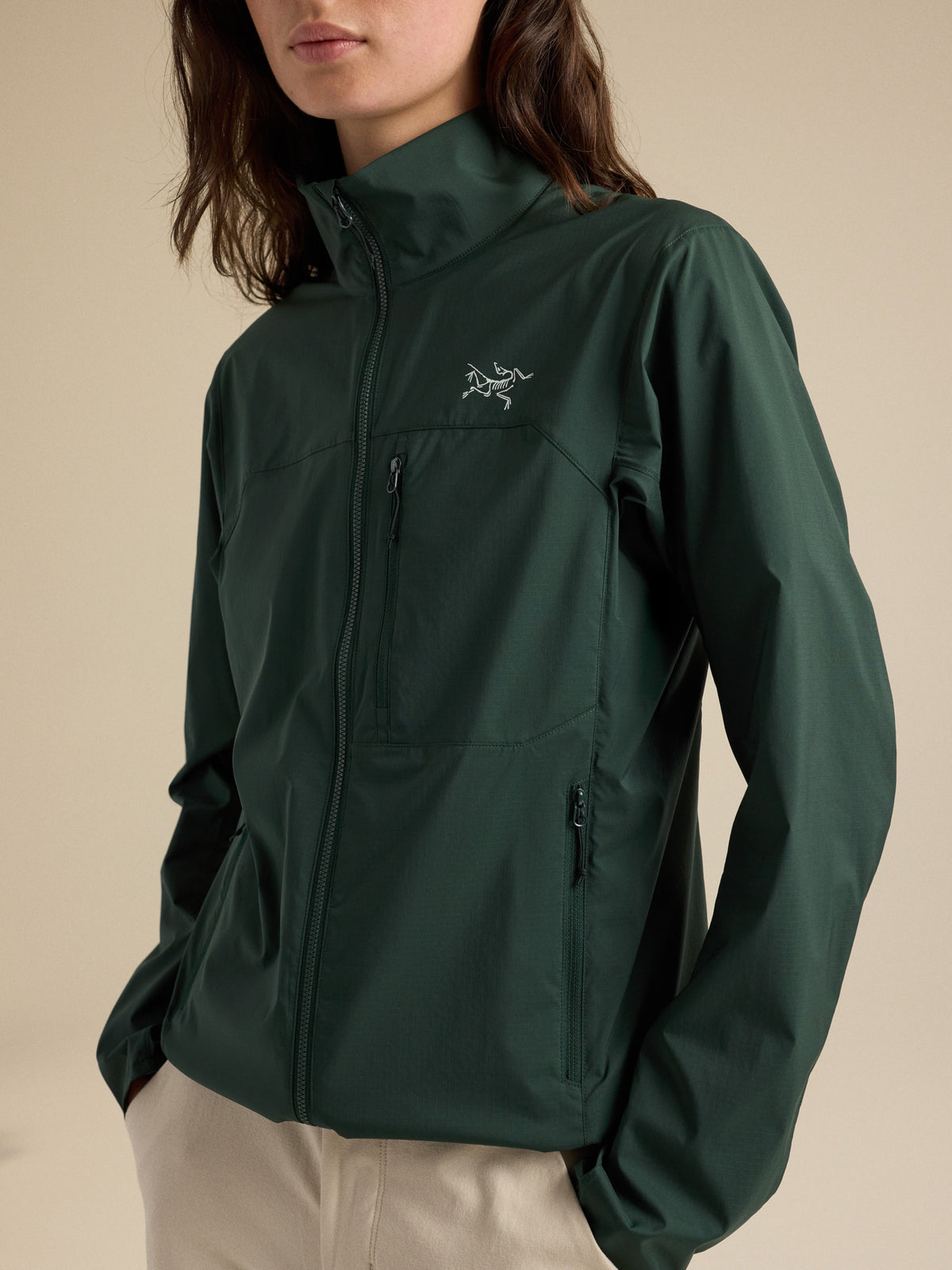 Squamish Jacket Women's Dark Jade Fabric Detail