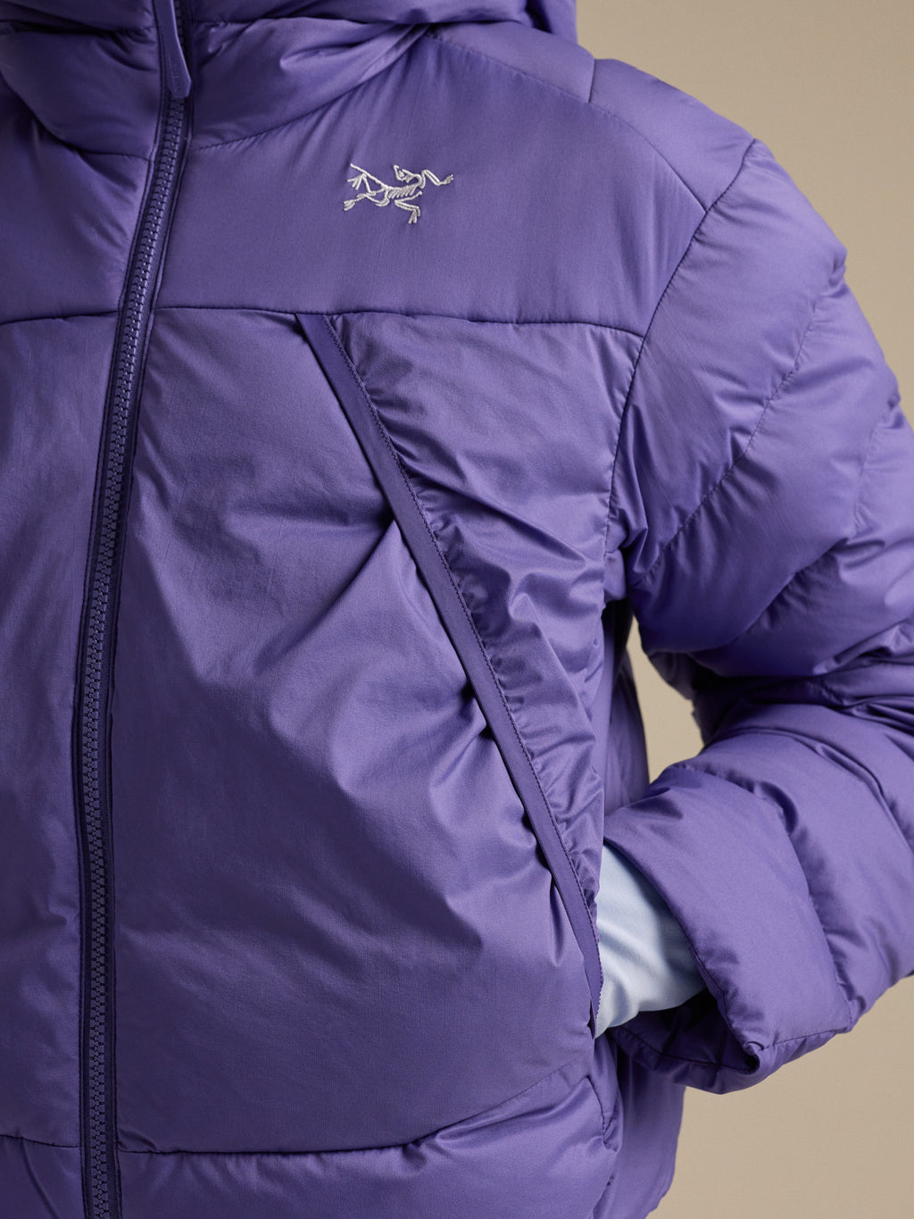 Omineca Short Jacket Women's Blurple Fabric Detail