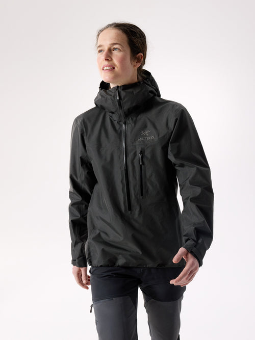 Alpha SL Anorak Women's Black Front View